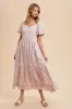 Light Pink Floral Sweetheart Maternity Maxi Dress sold by Pinkblush