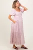 Light Pink Floral Sweetheart Maternity Maxi Dress sold by Pinkblush