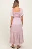 Light Pink Floral Sweetheart Maternity Maxi Dress sold by Pinkblush