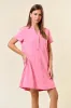 Pink Unfinished Seam Short Sleeve Maternity Mini Dress sold by Pinkblush
