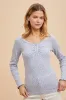 Light Blue Lace Trim Floral Fitted Top sold by Pinkblush