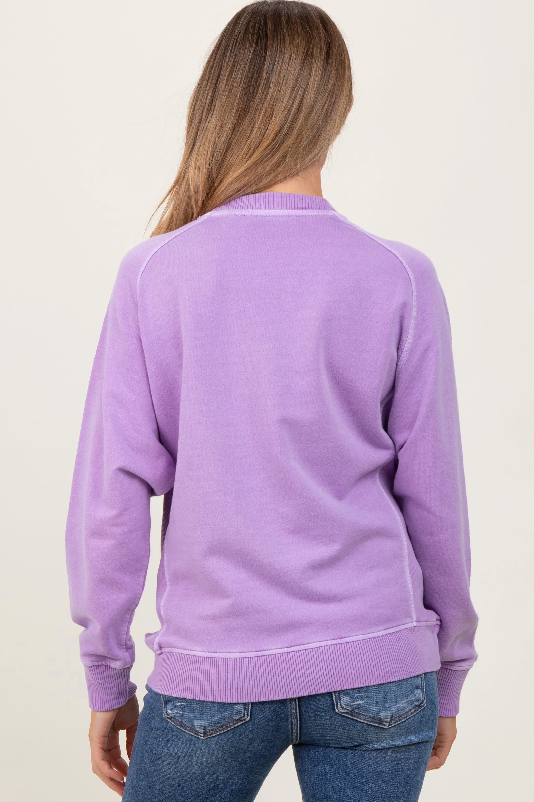 Lavender French Terry Vintage Wash Maternity Pullover sold by Pinkblush product image thumbnail 4