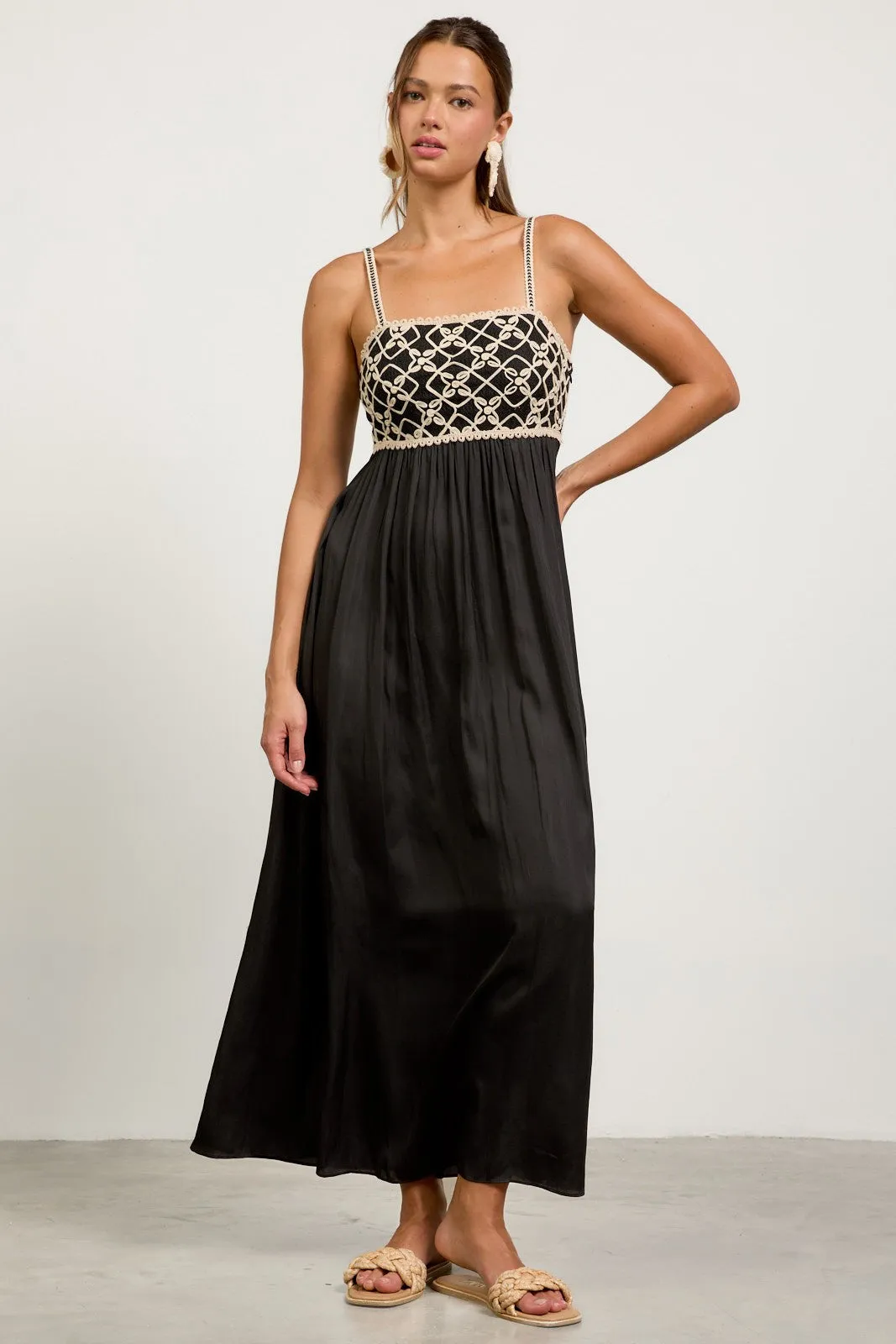 Black Embroidered Bodice Maternity Maxi Dress sold by Pinkblush product image thumbnail 5