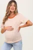 Orange Pointelle Knit Striped Maternity Top sold by Pinkblush