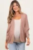 Mocha Knit Open Front Maternity Cardigan sold by Pinkblush