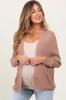 Mocha Knit Open Front Maternity Cardigan sold by Pinkblush