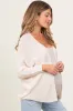 White Knit Open Front Maternity Cardigan sold by Pinkblush