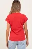 Red Heather Textured Short Sleeve Maternity Top sold by Pinkblush