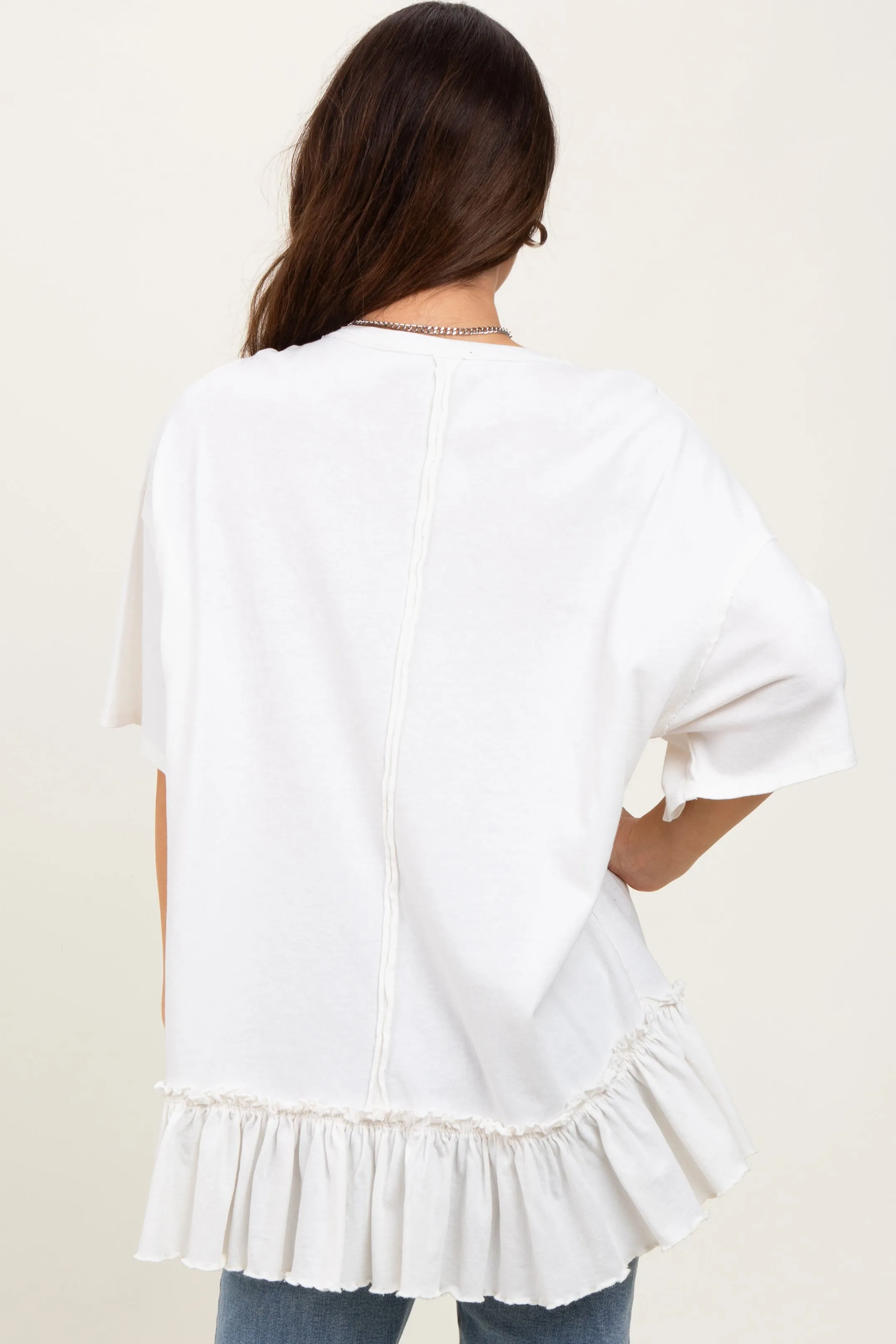 Ivory Relaxed Ruffled Tunic Top sold by Pinkblush product image thumbnail 4