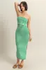 Green/White Striped Strapless Fitted Maxi Dress sold by Pinkblush