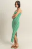 Green/White Striped Strapless Fitted Maxi Dress sold by Pinkblush