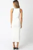 White Knit Contrast Trim Midi Dress sold by Pinkblush