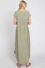 Light Olive Round Hem Side Slit Maxi Dress sold by Pinkblush