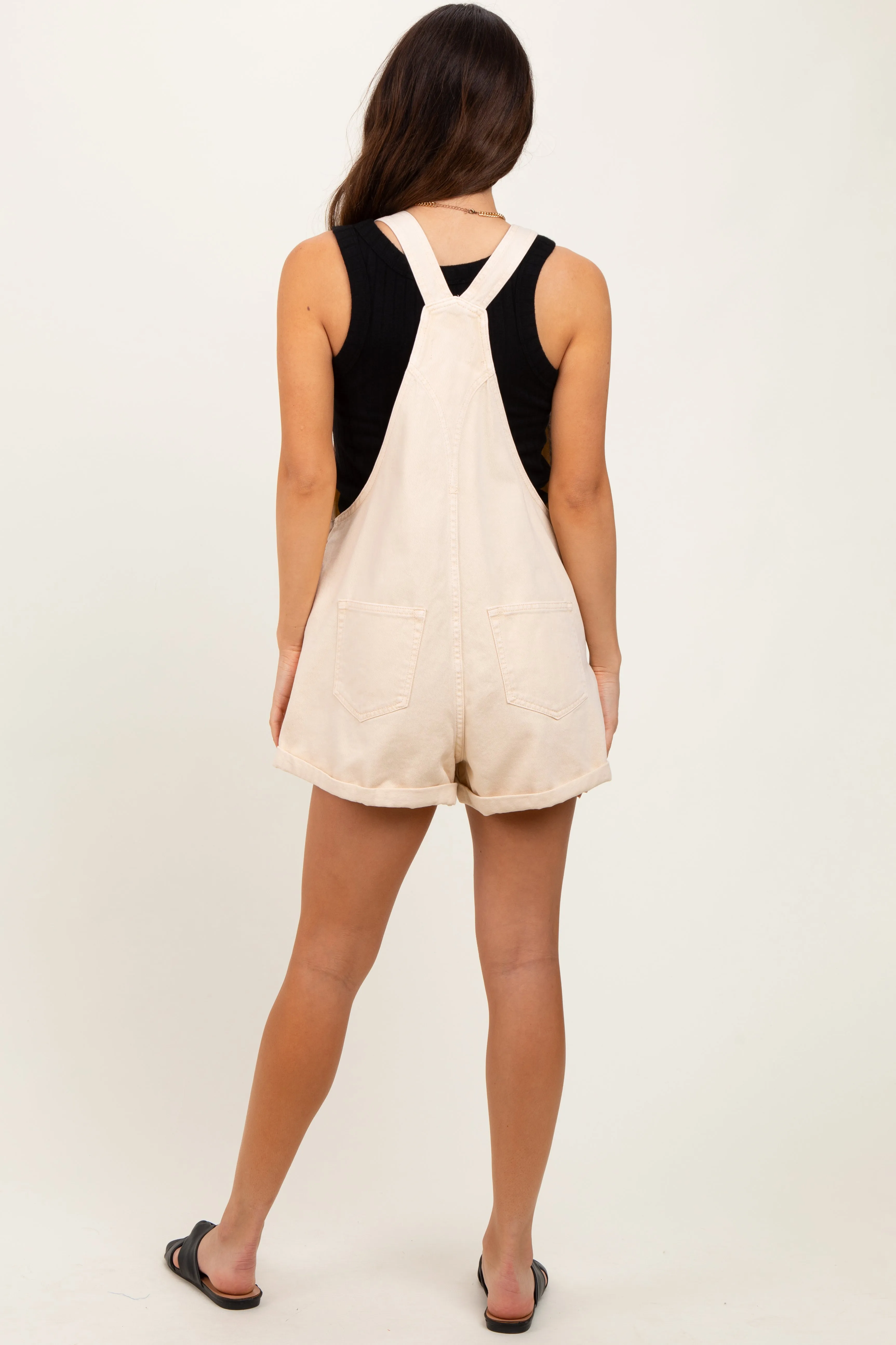 Cream Rolled Cuff Hem Shortall sold by Pinkblush product image thumbnail 4