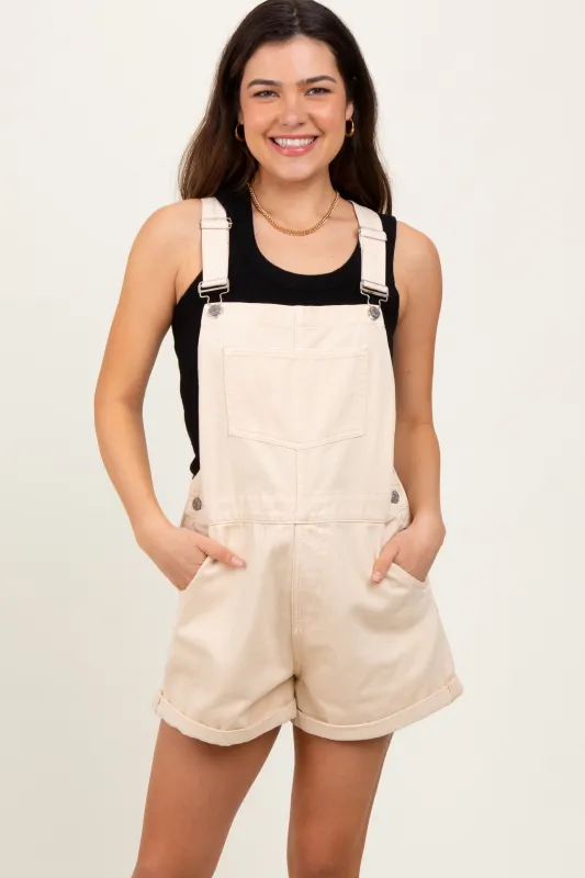 Cream Rolled Cuff Hem Shortall sold by Pinkblush