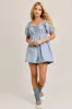 Light Blue Front Tie Romper sold by Pinkblush