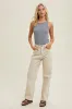 Grey Ribbed Basic Crew Neck Tank sold by Pinkblush