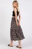 Black Floral Tiered Midi Skirt sold by Pinkblush
