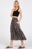 Black Floral Tiered Midi Skirt sold by Pinkblush