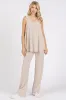 Cream Rib Knit Tank and Pant Set sold by Pinkblush