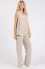 Cream Rib Knit Tank and Pant Set sold by Pinkblush