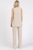 Cream Rib Knit Tank and Pant Set sold by Pinkblush