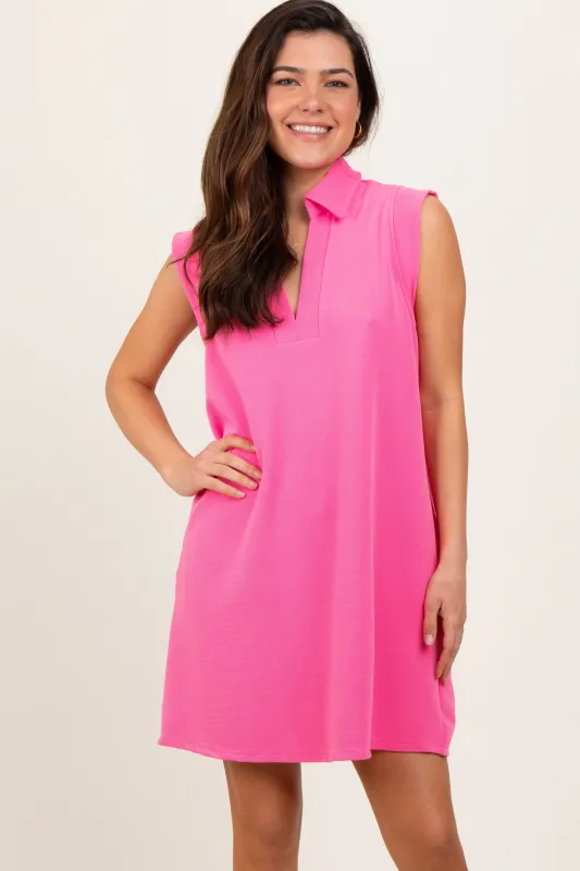 Pink Sleeveless Polo Mini Dress sold by Pinkblush