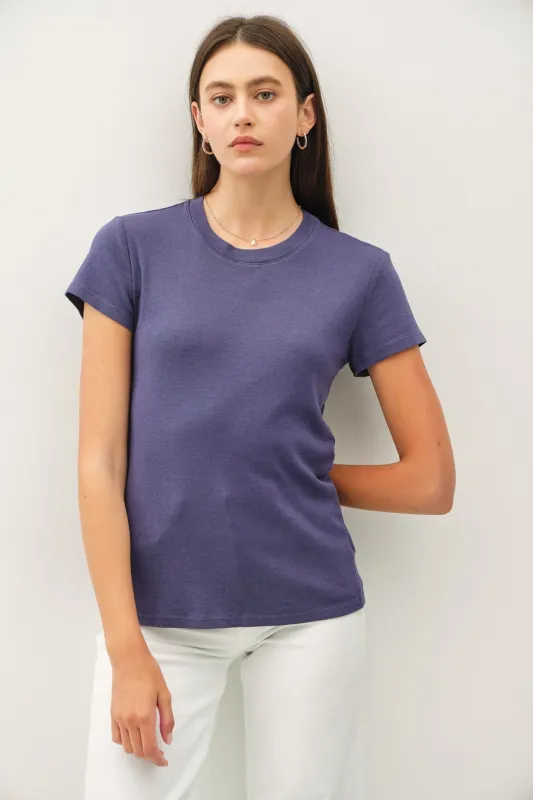 Navy Classic Crewneck T-Shirt sold by Pinkblush