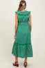 Green Ruffled Floral Cotton Maternity Maxi Dress sold by Pinkblush