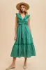 Green Ruffled Floral Cotton Maternity Maxi Dress sold by Pinkblush