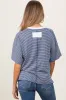 Light Navy Striped Drop Shoulder Short Sleeve Maternity Top sold by Pinkblush