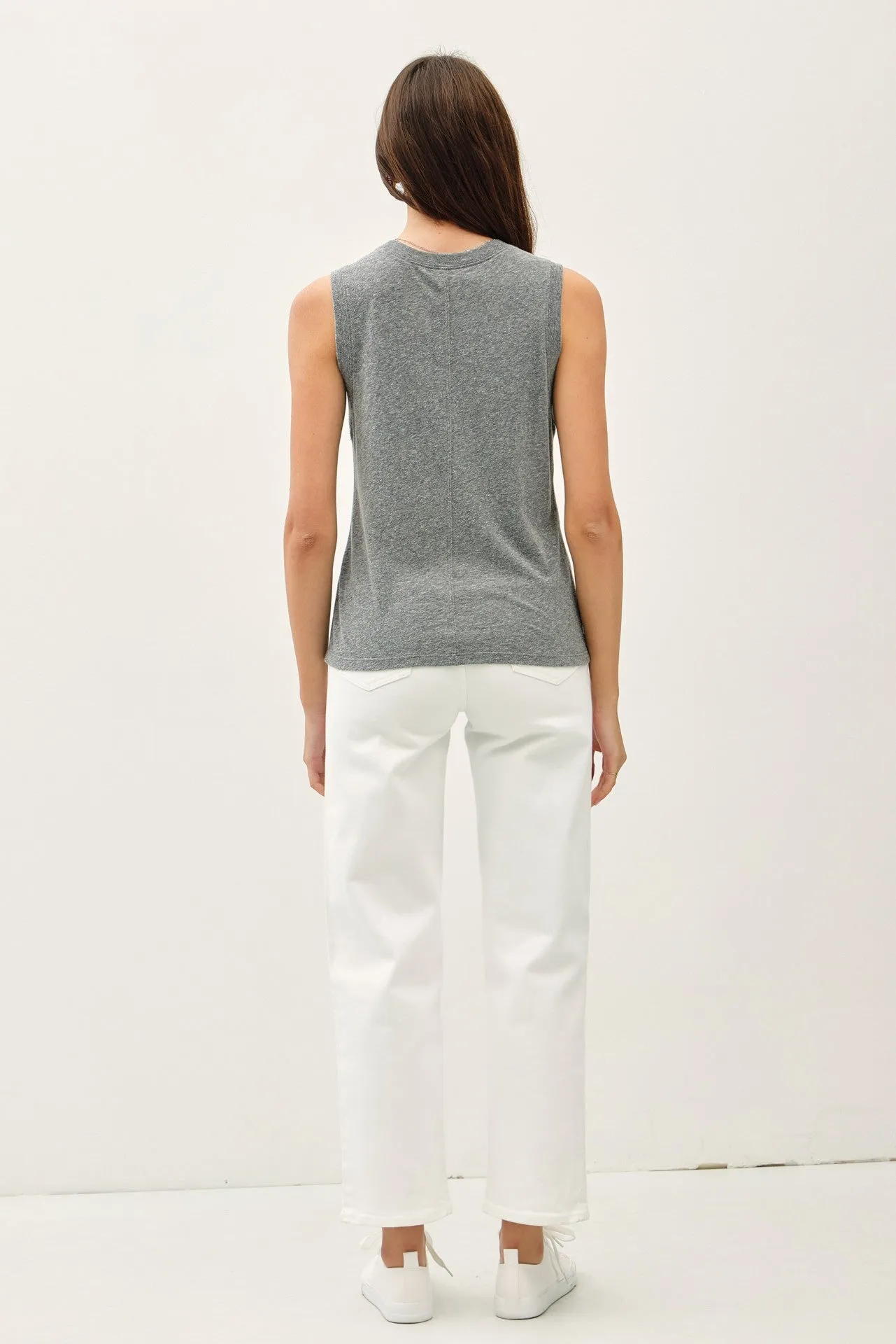 Heather Grey Basic Crew Neck Tank sold by Pinkblush product image thumbnail 4