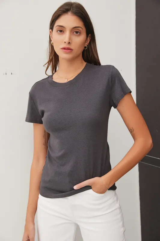 Charcoal Classic Crewneck T-Shirt sold by Pinkblush