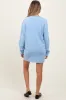 Blue Long Sleeve Oversized Sweatshirt Maternity Mini Dress sold by Pinkblush