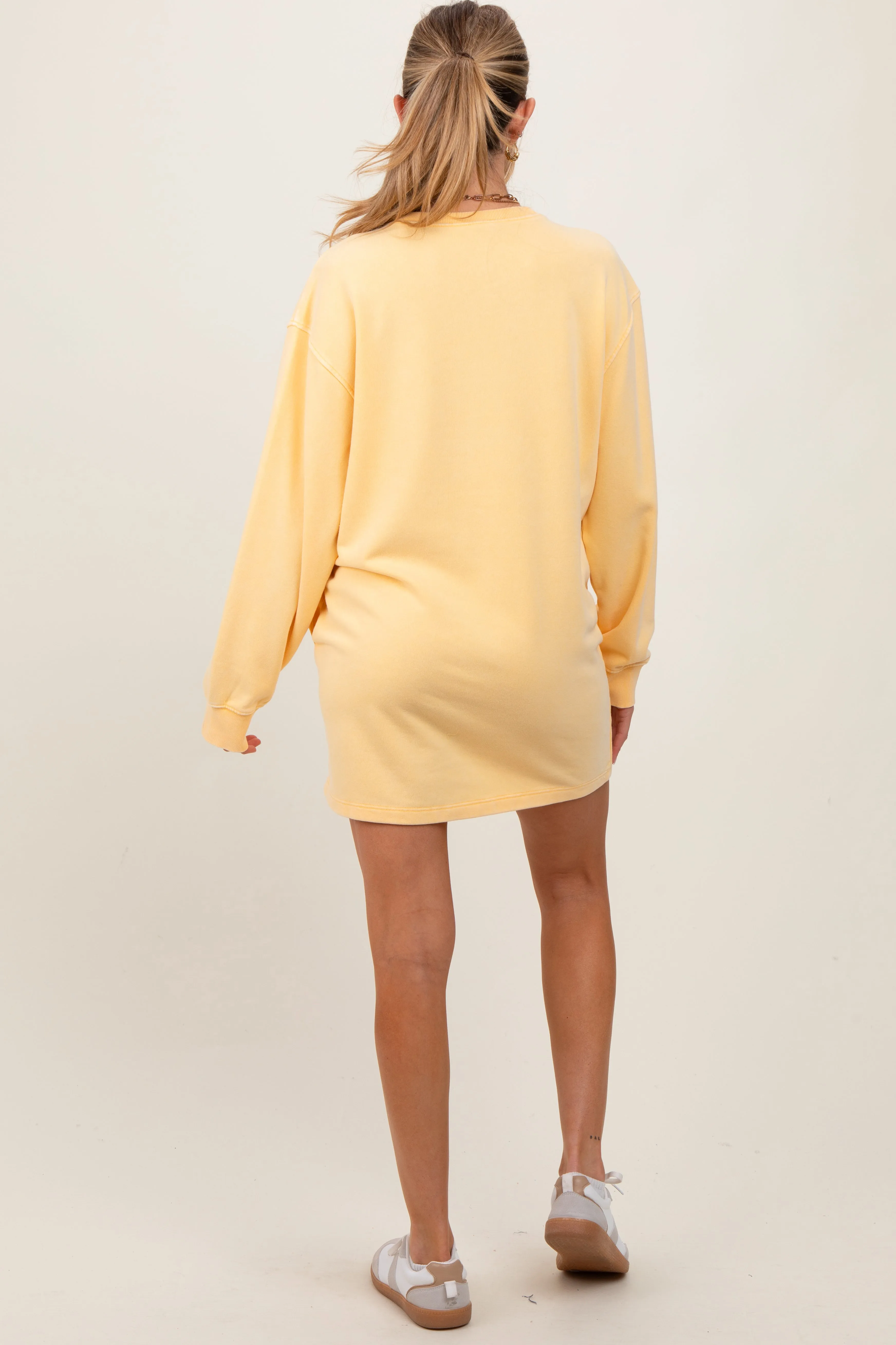 Yellow Long Sleeve Oversized Sweatshirt Maternity Mini Dress sold by Pinkblush product image thumbnail 4