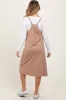 Taupe Knit V-Neck Cami Maternity Midi Dress sold by Pinkblush