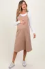 Taupe Knit V-Neck Cami Maternity Midi Dress sold by Pinkblush