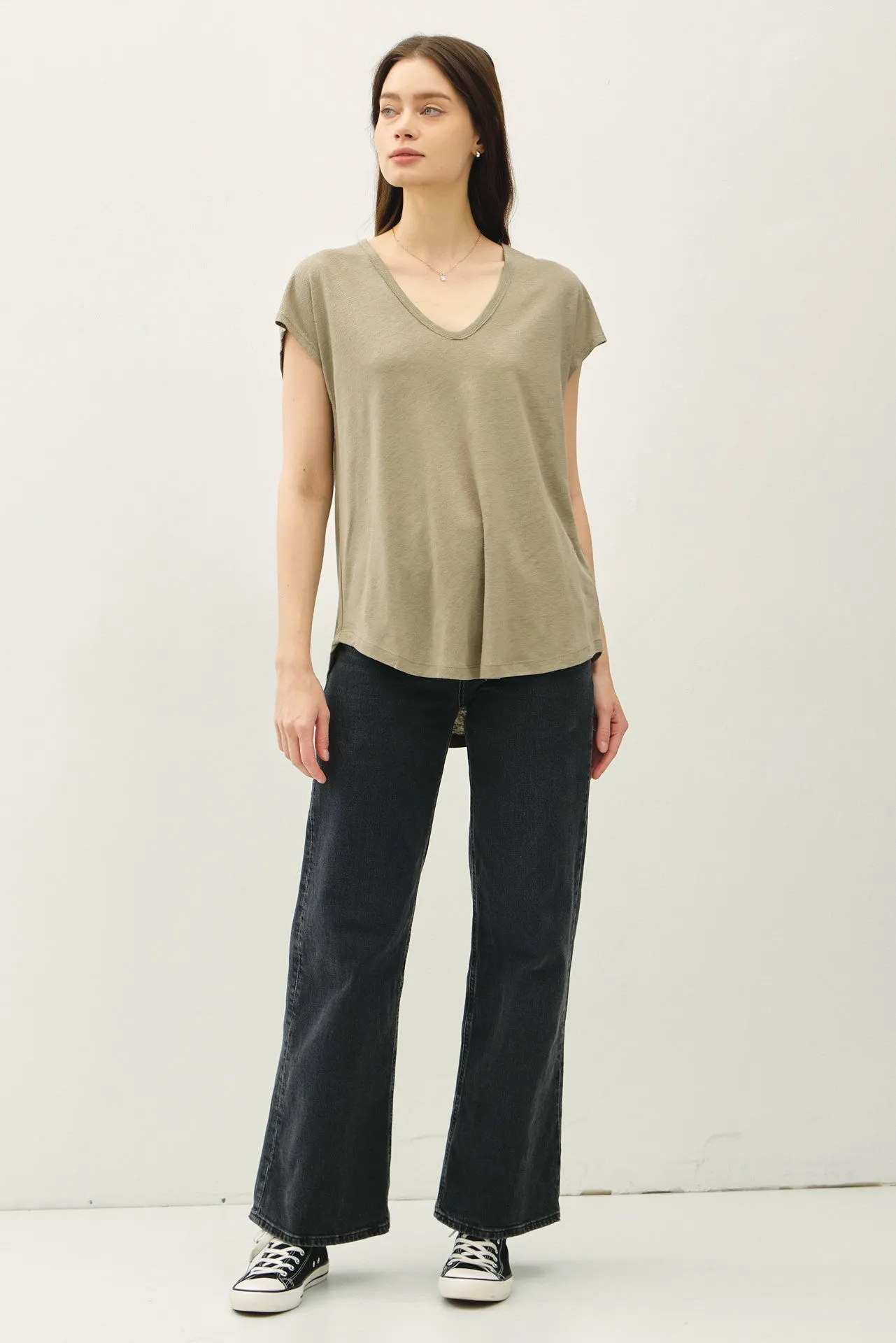 Olive V-Neck Top sold by Pinkblush product image thumbnail 2