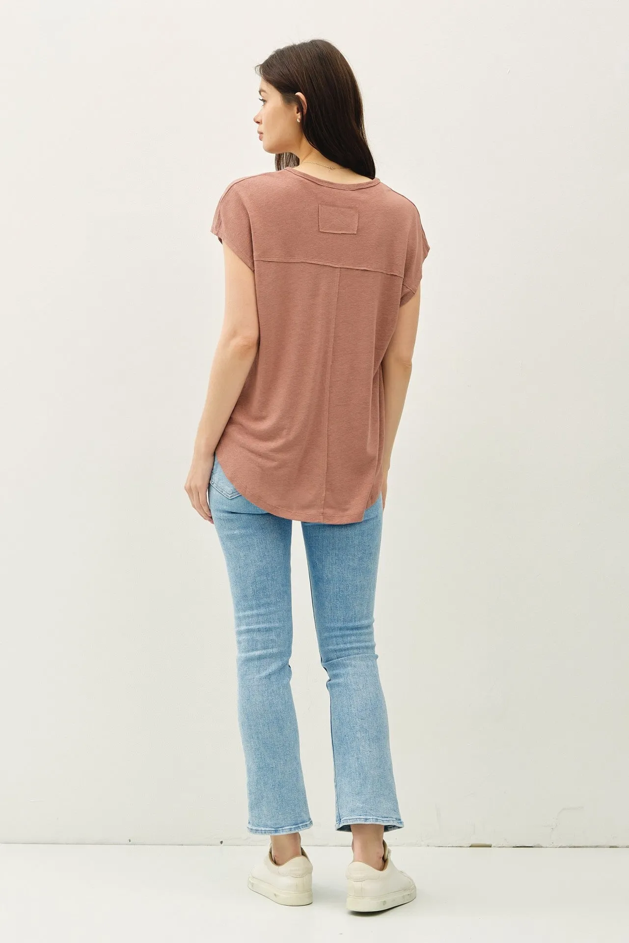Brown V-Neck Top sold by Pinkblush product image thumbnail 3