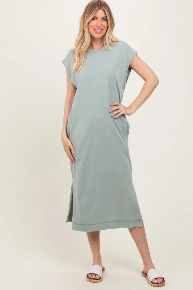 Sage Casual Sleeveless Pocketed Midi Dress sold by Pinkblush product image thumbnail 2