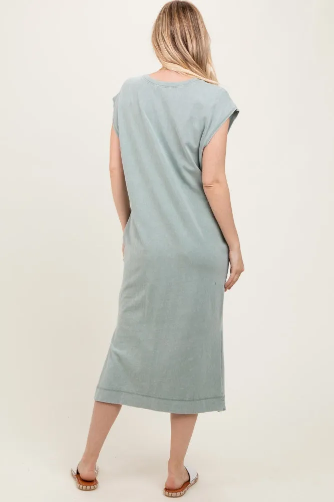 Sage Casual Sleeveless Pocketed Midi Dress sold by Pinkblush product image thumbnail 3