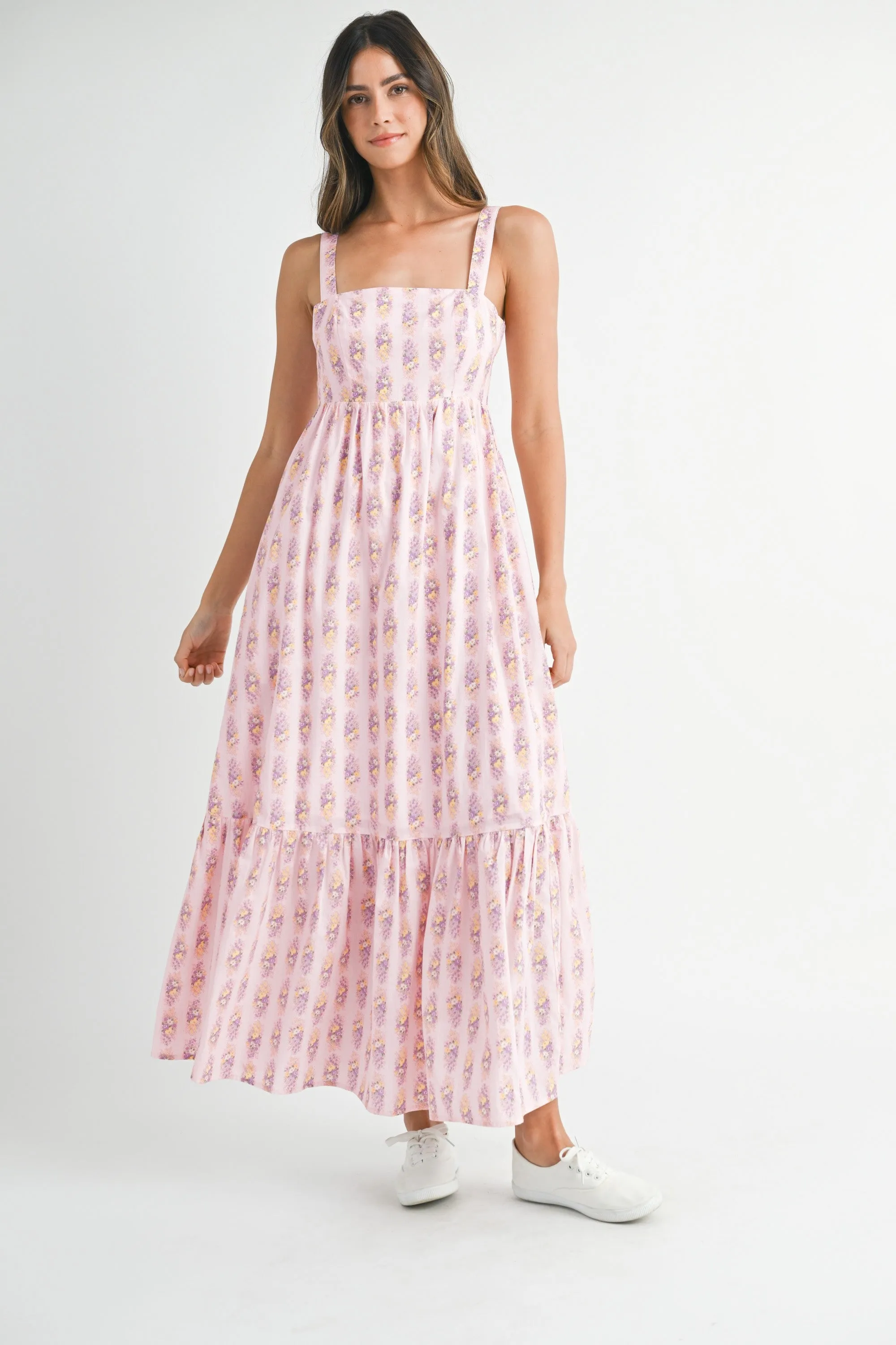 Pink Floral Print Ruffle Hem Maxi Dress sold by Pinkblush