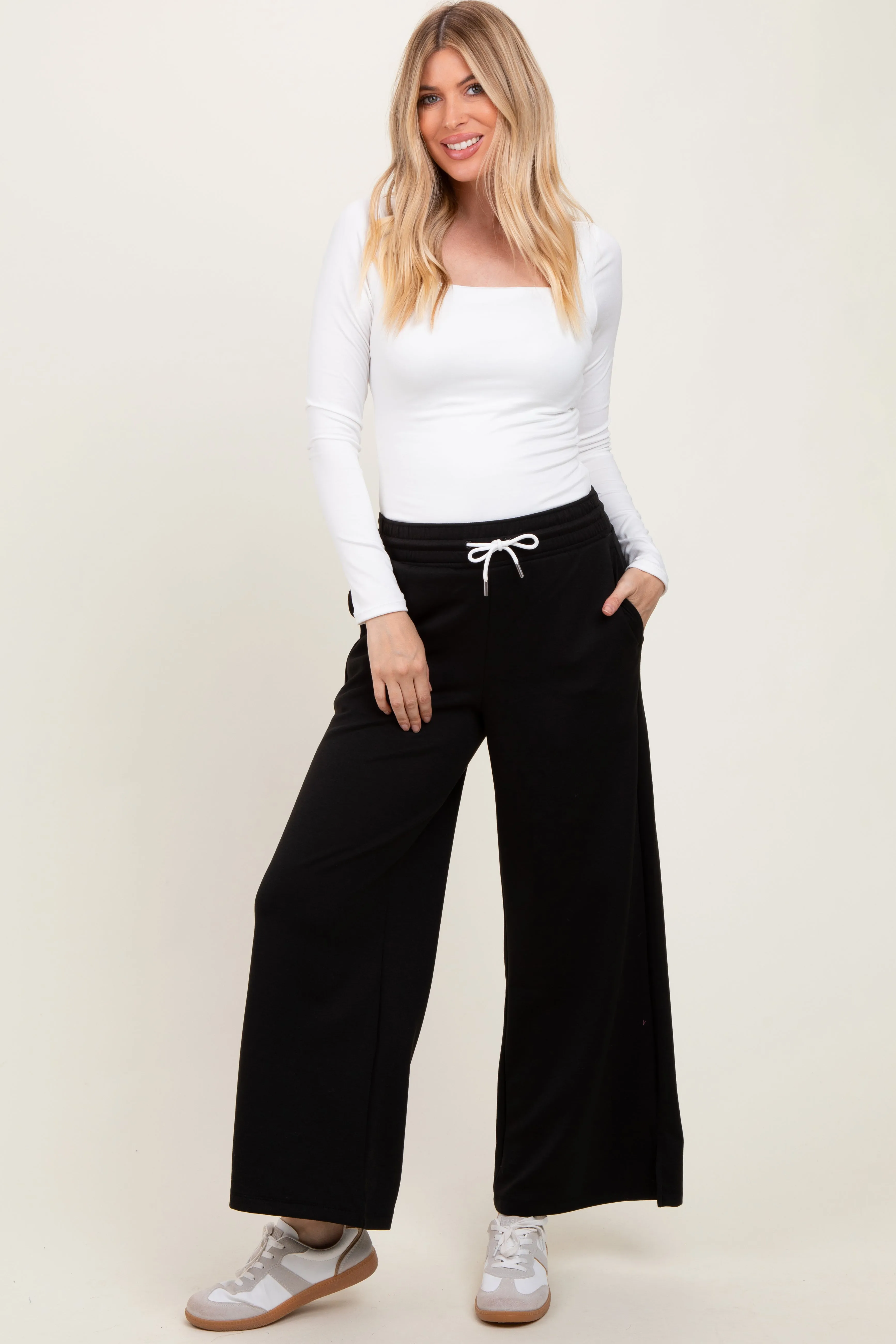 Black Drawstring Lounge Pants sold by Pinkblush