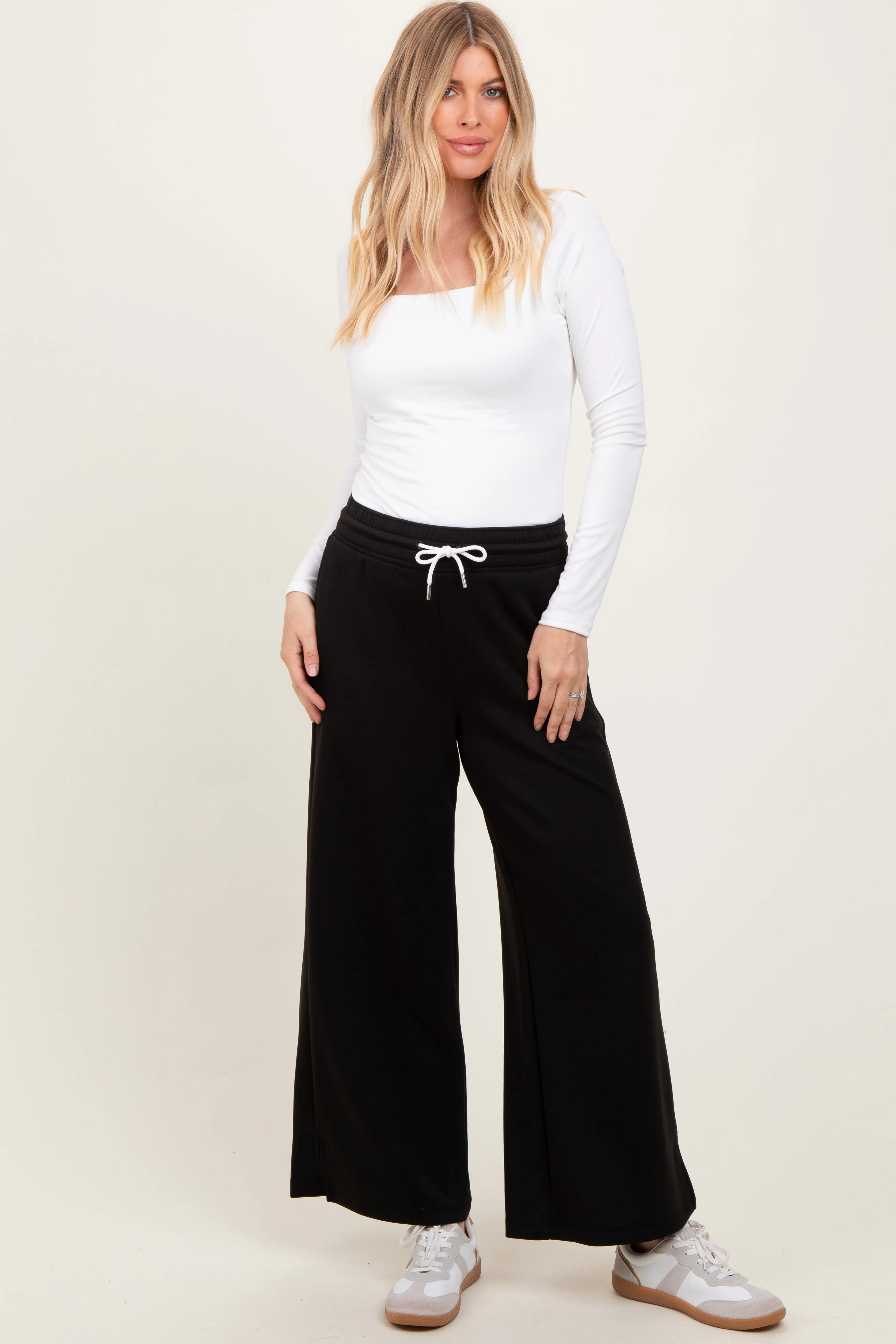 Black Drawstring Lounge Pants sold by Pinkblush product image thumbnail 2