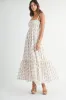 Ivory Floral Print Ruffle Hem Maxi Dress sold by Pinkblush