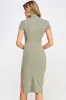 Light Olive Mock Neck Short Sleeve Dress sold by Pinkblush
