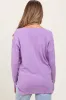 Lilac Front Seam V-Neck Side Slit Maternity Sweater sold by Pinkblush