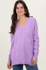 Lilac Front Seam V-Neck Side Slit Maternity Sweater sold by Pinkblush