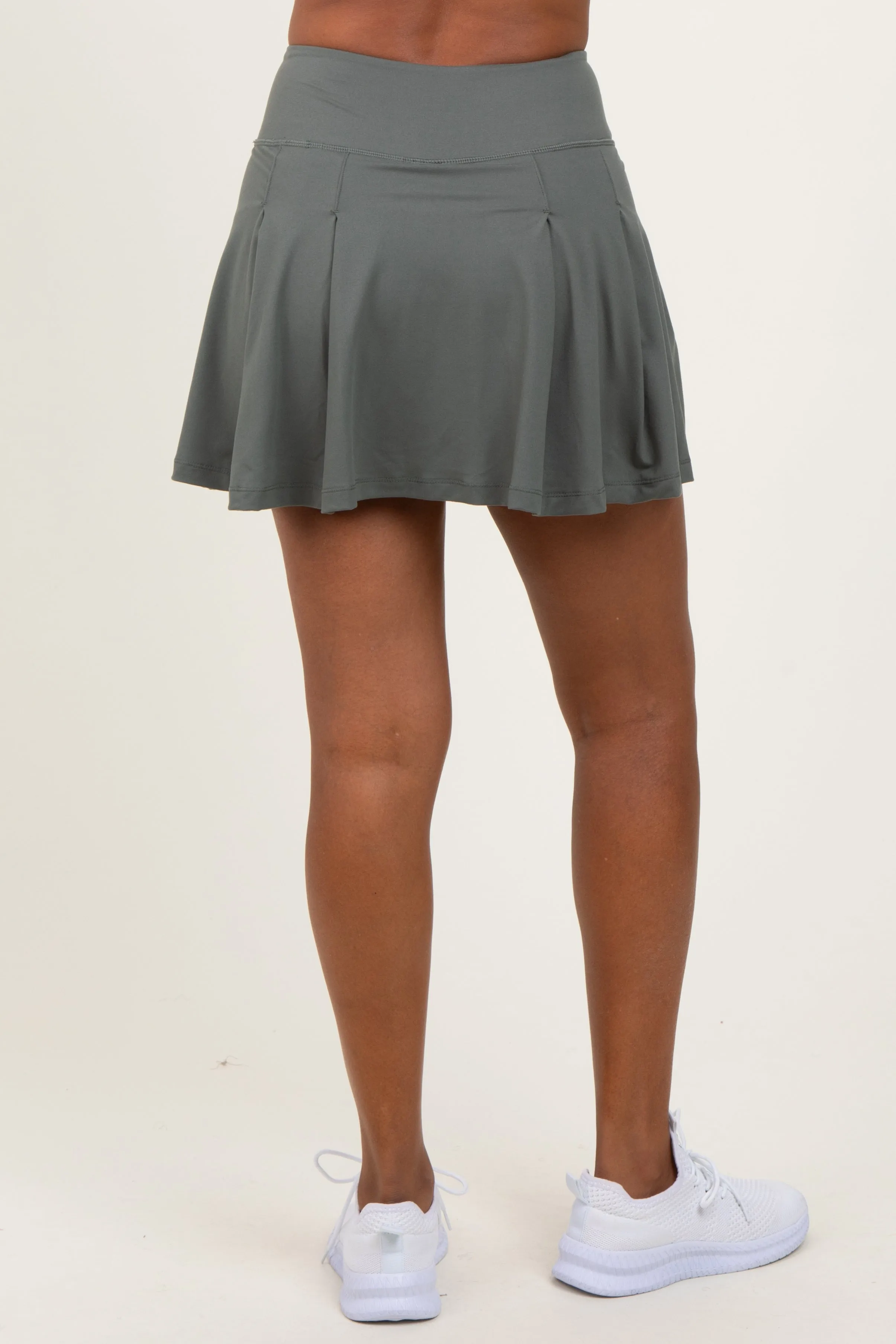 Olive Back Pleat Skort sold by Pinkblush product image thumbnail 5