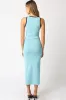 Light Blue Knit Contrast Trim Midi Dress sold by Pinkblush